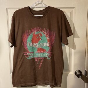 NWOT Van Halen Brown Crewneck Graphic Tour Tee